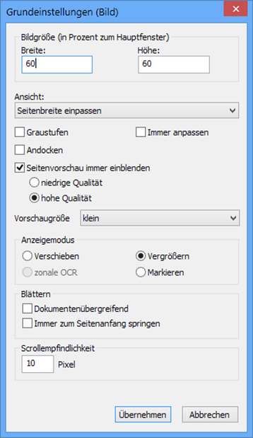 Document queries – Basic image settings